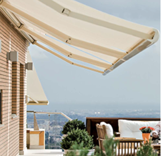 Storbox 250 Cassette Awning – Compact Llaza Box Awning for Small Balconies & Terraces, Self‑Protection Cassette, Class 2 Wind Resistance, Manual or Motorised Operation, Modern Rounded Design